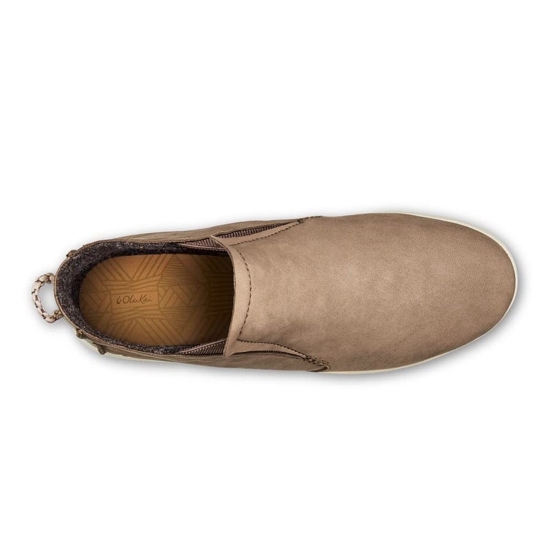 OLUKAI Hawai'iloa Manu Hope Women's Booties, Soft & Comfortable Waterproof Full-Grain Leather, Elastic Gore Panels for Customized Fit & Wet Grip Rubber Soles, Taupe Grey/Off White, 7 - Image 2